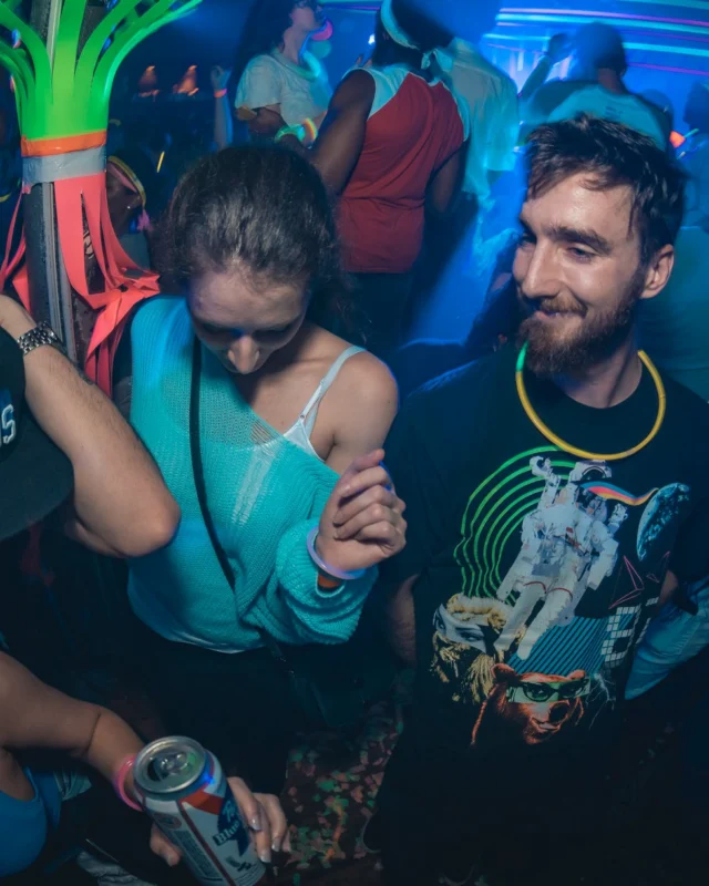 Nonsense: GLOW Indie Dance Party - February 2018! We danced! We glowed! We got ridiculous! Nonsense is the 3rd Friday of every month at The Basement. Kimber is the DJ. Photo by Oh Snap.