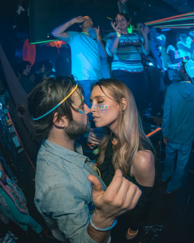 Nonsense: GLOW Indie Dance Party - February 2018! We danced! We glowed! We got ridiculous! Nonsense is the 3rd Friday of every month at The Basement. Kimber is the DJ. Photo by Oh Snap.