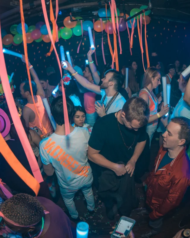 Nonsense: GLOW Indie Dance Party - February 2018! We danced! We glowed! We got ridiculous! Nonsense is the 3rd Friday of every month at The Basement. Kimber is the DJ. Photo by Oh Snap.