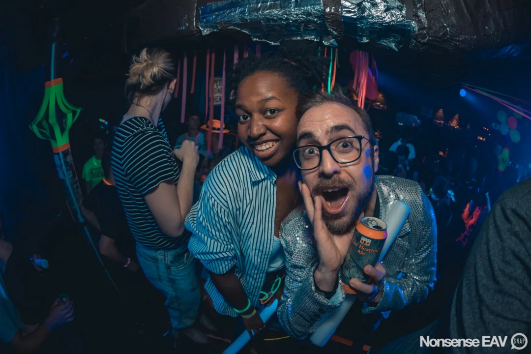 Nonsense: GLOW Indie Dance Party - February 2018! We danced! We glowed! We got ridiculous! Nonsense is the 3rd Friday of every month at The Basement. Kimber is the DJ. Photo by Oh Snap.