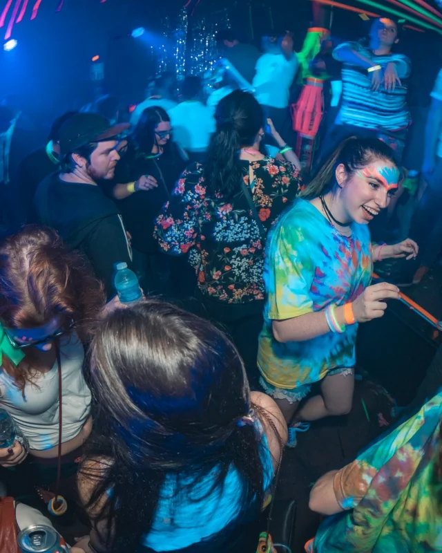 Nonsense: GLOW Indie Dance Party - February 2018! We danced! We glowed! We got ridiculous! Nonsense is the 3rd Friday of every month at The Basement. Kimber is the DJ. Photo by Oh Snap.