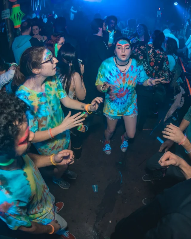 Nonsense: GLOW Indie Dance Party - February 2018! We danced! We glowed! We got ridiculous! Nonsense is the 3rd Friday of every month at The Basement. Kimber is the DJ. Photo by Oh Snap.