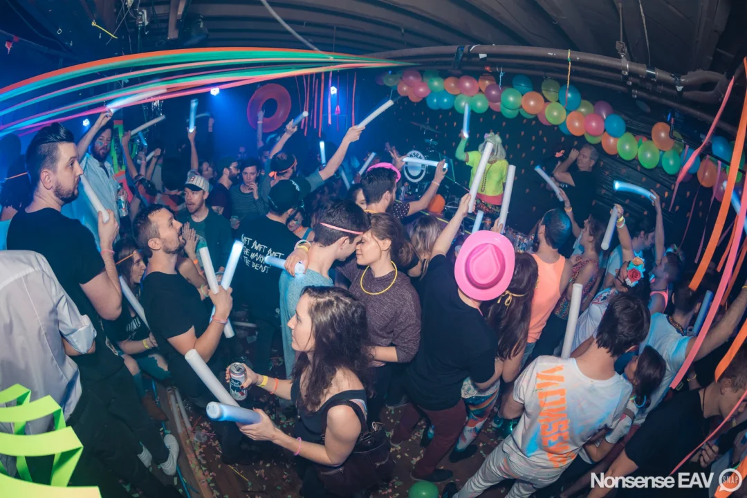 Nonsense: GLOW Indie Dance Party - February 2018! We danced! We glowed! We got ridiculous! Nonsense is the 3rd Friday of every month at The Basement. Kimber is the DJ. Photo by Oh Snap.
