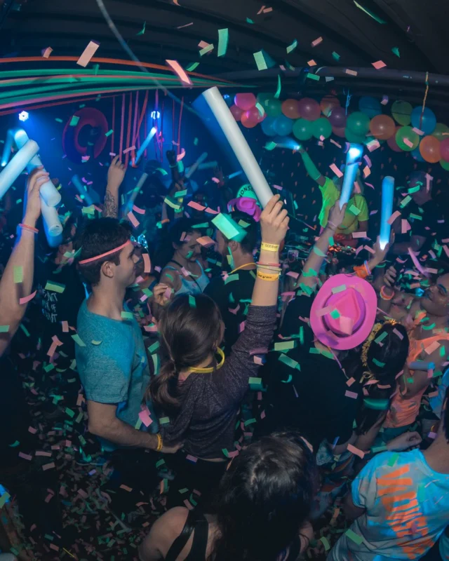 Nonsense: GLOW Indie Dance Party - February 2018! We danced! We glowed! We got ridiculous! Nonsense is the 3rd Friday of every month at The Basement. Kimber is the DJ. Photo by Oh Snap.
