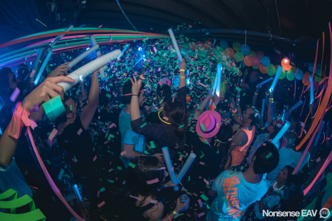 Nonsense: GLOW Indie Dance Party - February 2018! We danced! We glowed! We got ridiculous! Nonsense is the 3rd Friday of every month at The Basement. Kimber is the DJ. Photo by Oh Snap.