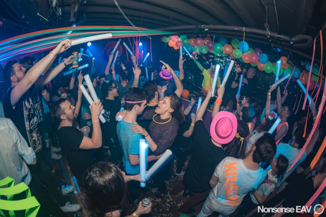 Nonsense: GLOW Indie Dance Party - February 2018! We danced! We glowed! We got ridiculous! Nonsense is the 3rd Friday of every month at The Basement. Kimber is the DJ. Photo by Oh Snap.