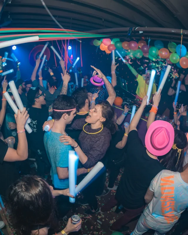 Nonsense: GLOW Indie Dance Party - February 2018! We danced! We glowed! We got ridiculous! Nonsense is the 3rd Friday of every month at The Basement. Kimber is the DJ. Photo by Oh Snap.