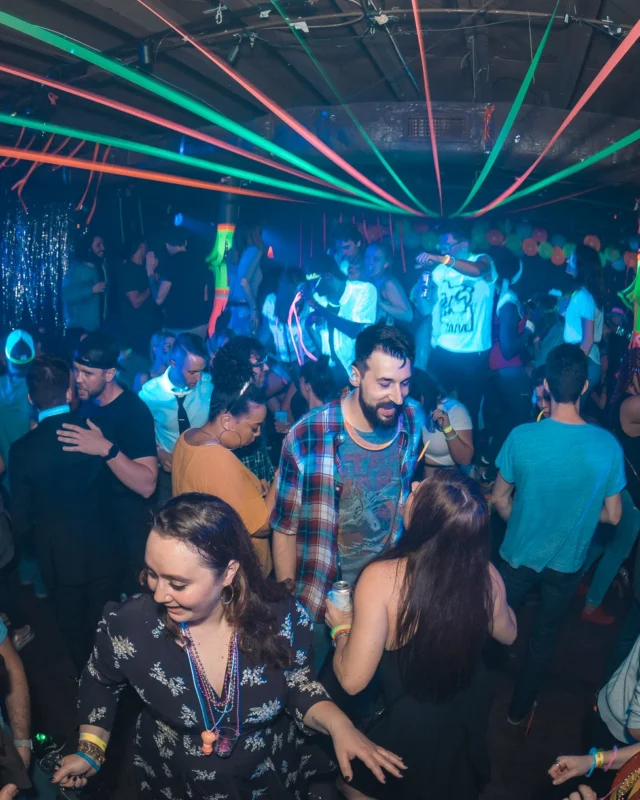 Nonsense: GLOW Indie Dance Party - February 2018! We danced! We glowed! We got ridiculous! Nonsense is the 3rd Friday of every month at The Basement. Kimber is the DJ. Photo by Oh Snap.