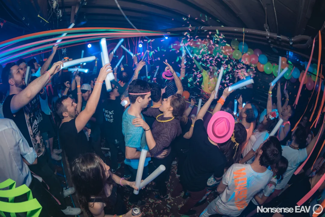 Nonsense: GLOW Indie Dance Party - February 2018! We danced! We glowed! We got ridiculous! Nonsense is the 3rd Friday of every month at The Basement. Kimber is the DJ. Photo by Oh Snap.