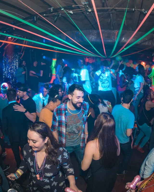 Nonsense: GLOW Indie Dance Party - February 2018! We danced! We glowed! We got ridiculous! Nonsense is the 3rd Friday of every month at The Basement. Kimber is the DJ. Photo by Oh Snap.