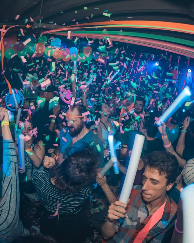 Nonsense: GLOW Indie Dance Party - February 2018! We danced! We glowed! We got ridiculous! Nonsense is the 3rd Friday of every month at The Basement. Kimber is the DJ. Photo by Oh Snap.