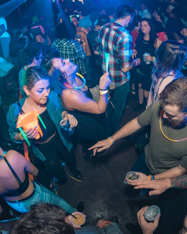 Nonsense: GLOW Indie Dance Party - February 2018! We danced! We glowed! We got ridiculous! Nonsense is the 3rd Friday of every month at The Basement. Kimber is the DJ. Photo by Oh Snap.
