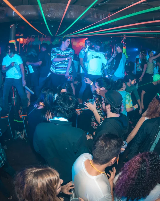 Nonsense: GLOW Indie Dance Party - February 2018! We danced! We glowed! We got ridiculous! Nonsense is the 3rd Friday of every month at The Basement. Kimber is the DJ. Photo by Oh Snap.