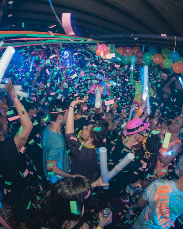 Nonsense: GLOW Indie Dance Party - February 2018! We danced! We glowed! We got ridiculous! Nonsense is the 3rd Friday of every month at The Basement. Kimber is the DJ. Photo by Oh Snap.