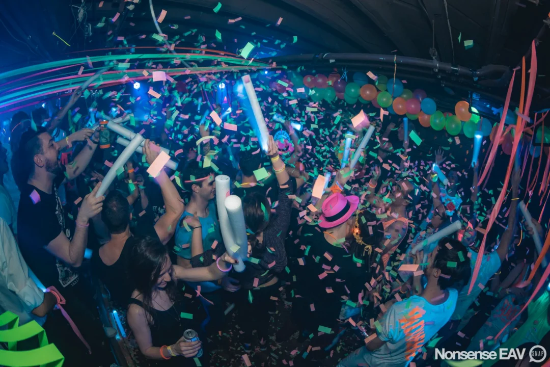Nonsense: GLOW Indie Dance Party - February 2018! We danced! We glowed! We got ridiculous! Nonsense is the 3rd Friday of every month at The Basement. Kimber is the DJ. Photo by Oh Snap.