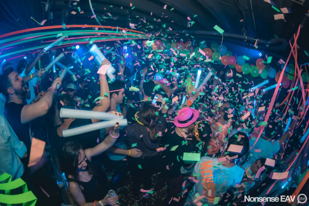 Nonsense: GLOW Indie Dance Party - February 2018! We danced! We glowed! We got ridiculous! Nonsense is the 3rd Friday of every month at The Basement. Kimber is the DJ. Photo by Oh Snap.