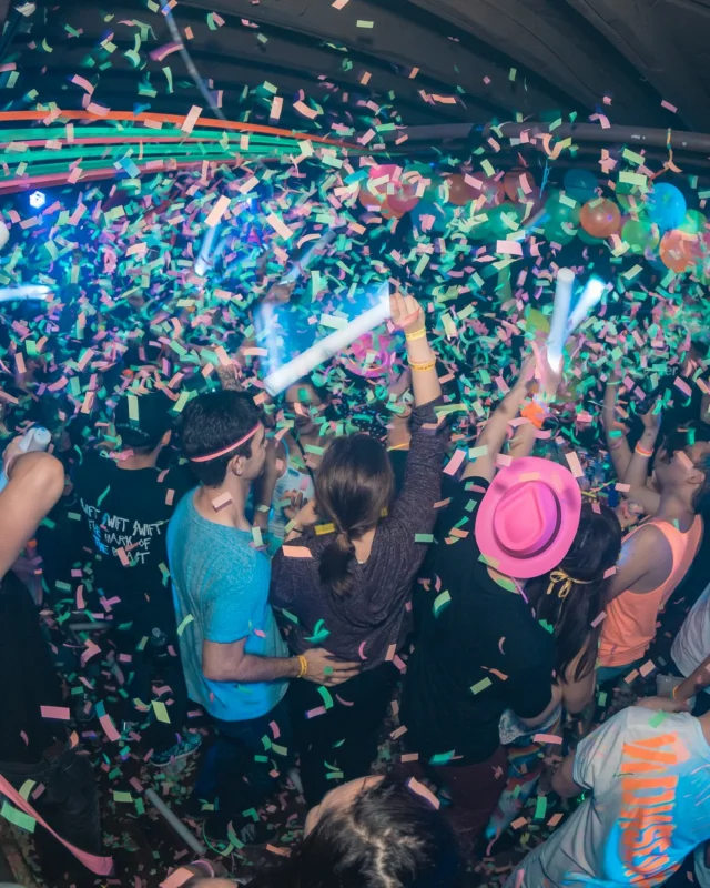 Nonsense: GLOW Indie Dance Party - February 2018! We danced! We glowed! We got ridiculous! Nonsense is the 3rd Friday of every month at The Basement. Kimber is the DJ. Photo by Oh Snap.