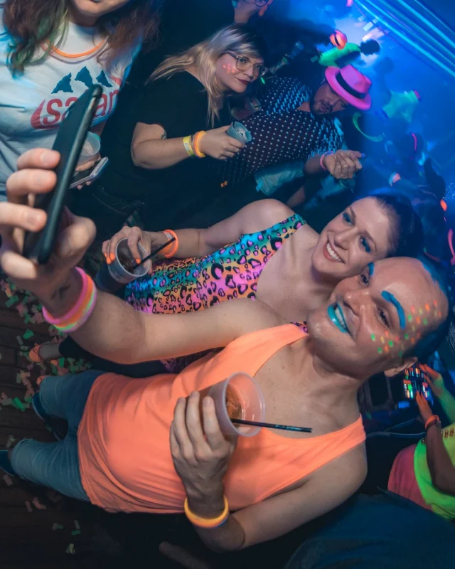 Nonsense: GLOW Indie Dance Party - February 2018! We danced! We glowed! We got ridiculous! Nonsense is the 3rd Friday of every month at The Basement. Kimber is the DJ. Photo by Oh Snap.