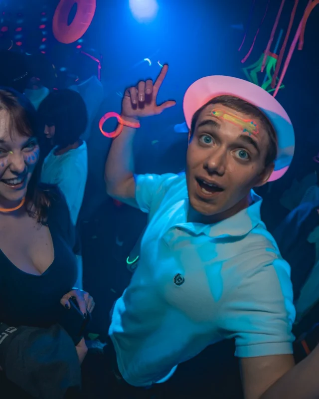 Nonsense: GLOW Indie Dance Party - February 2018! We danced! We glowed! We got ridiculous! Nonsense is the 3rd Friday of every month at The Basement. Kimber is the DJ. Photo by Oh Snap.