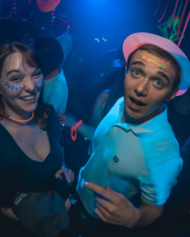 Nonsense: GLOW Indie Dance Party - February 2018! We danced! We glowed! We got ridiculous! Nonsense is the 3rd Friday of every month at The Basement. Kimber is the DJ. Photo by Oh Snap.