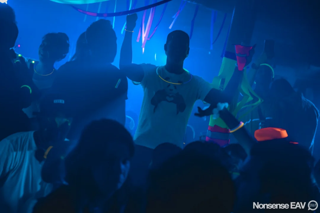 Nonsense: GLOW Indie Dance Party - February 2018! We danced! We glowed! We got ridiculous! Nonsense is the 3rd Friday of every month at The Basement. Kimber is the DJ. Photo by Oh Snap.