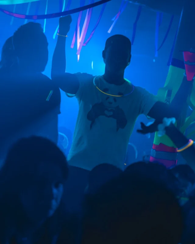 Nonsense: GLOW Indie Dance Party - February 2018! We danced! We glowed! We got ridiculous! Nonsense is the 3rd Friday of every month at The Basement. Kimber is the DJ. Photo by Oh Snap.