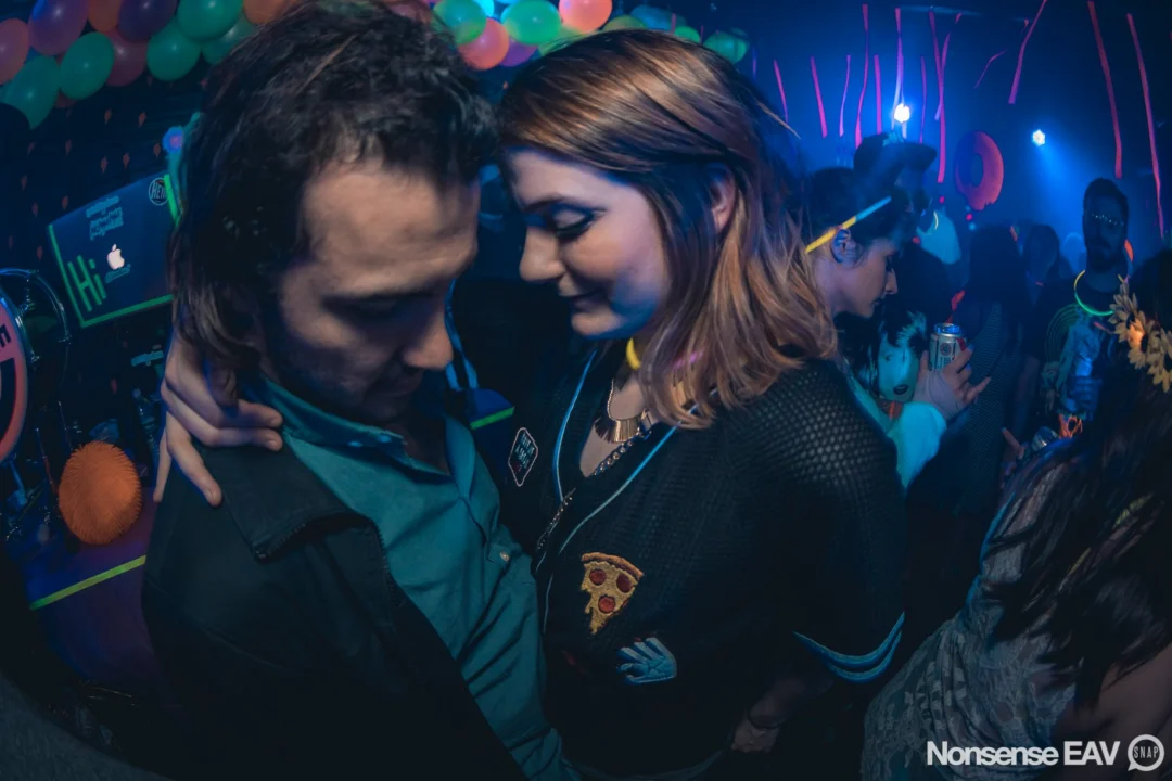 Nonsense: GLOW Indie Dance Party - February 2018! We danced! We glowed! We got ridiculous! Nonsense is the 3rd Friday of every month at The Basement. Kimber is the DJ. Photo by Oh Snap.