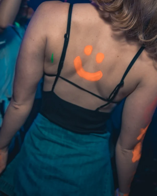 Nonsense: GLOW Indie Dance Party - February 2018! We danced! We glowed! We got ridiculous! Nonsense is the 3rd Friday of every month at The Basement. Kimber is the DJ. Photo by Oh Snap.