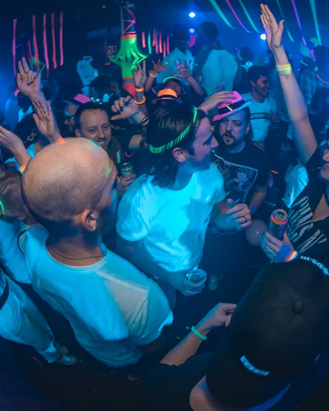 Nonsense: GLOW Indie Dance Party - February 2018! We danced! We glowed! We got ridiculous! Nonsense is the 3rd Friday of every month at The Basement. Kimber is the DJ. Photo by Oh Snap.