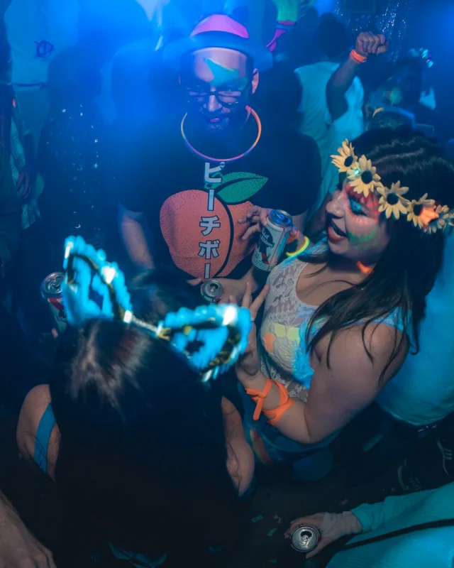 Nonsense: GLOW Indie Dance Party - February 2018! We danced! We glowed! We got ridiculous! Nonsense is the 3rd Friday of every month at The Basement. Kimber is the DJ. Photo by Oh Snap.