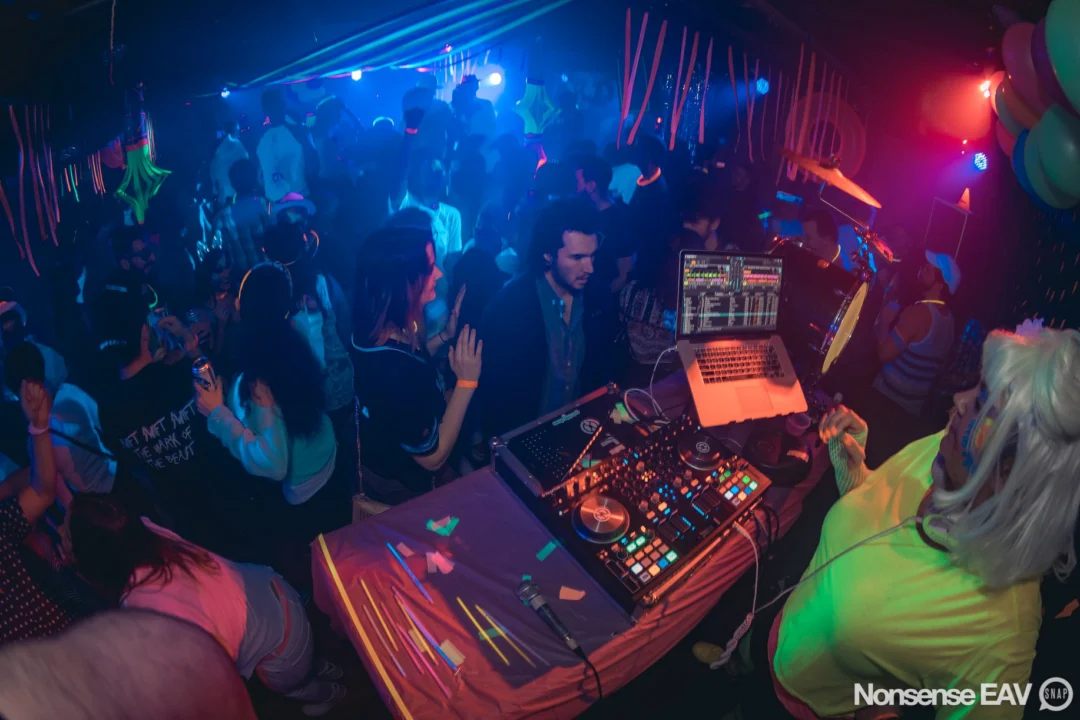 Nonsense: GLOW Indie Dance Party - February 2018! We danced! We glowed! We got ridiculous! Nonsense is the 3rd Friday of every month at The Basement. Kimber is the DJ. Photo by Oh Snap.