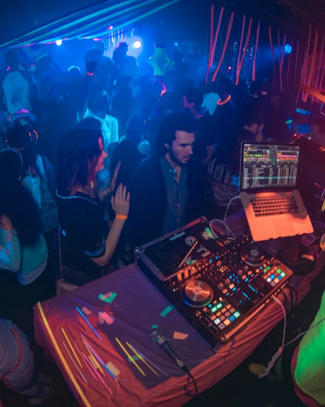 Nonsense: GLOW Indie Dance Party - February 2018! We danced! We glowed! We got ridiculous! Nonsense is the 3rd Friday of every month at The Basement. Kimber is the DJ. Photo by Oh Snap.