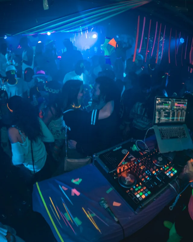Nonsense: GLOW Indie Dance Party - February 2018! We danced! We glowed! We got ridiculous! Nonsense is the 3rd Friday of every month at The Basement. Kimber is the DJ. Photo by Oh Snap.