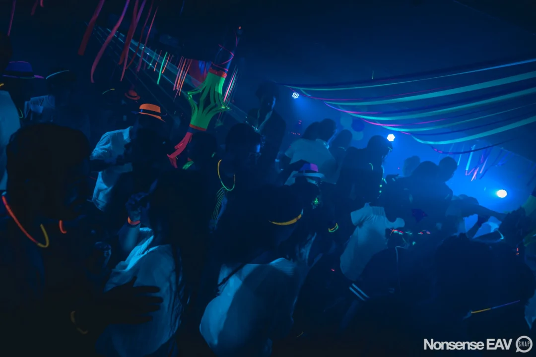 Nonsense: GLOW Indie Dance Party - February 2018! We danced! We glowed! We got ridiculous! Nonsense is the 3rd Friday of every month at The Basement. Kimber is the DJ. Photo by Oh Snap.