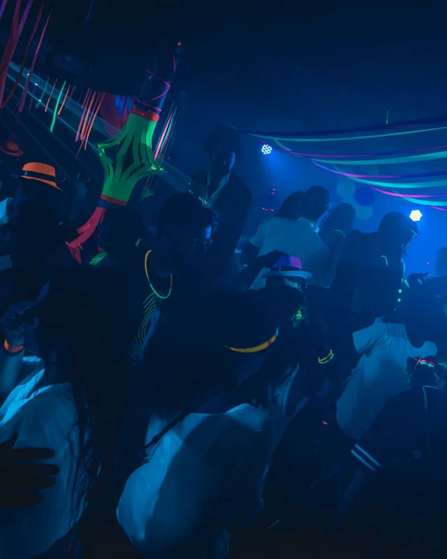 Nonsense: GLOW Indie Dance Party - February 2018! We danced! We glowed! We got ridiculous! Nonsense is the 3rd Friday of every month at The Basement. Kimber is the DJ. Photo by Oh Snap.