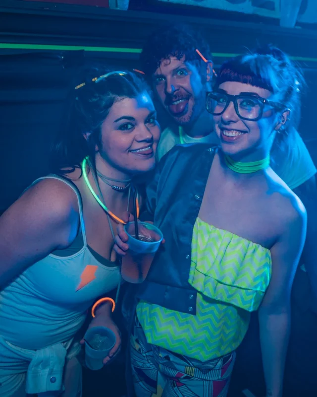 Nonsense: GLOW Indie Dance Party - February 2018! We danced! We glowed! We got ridiculous! Nonsense is the 3rd Friday of every month at The Basement. Kimber is the DJ. Photo by Oh Snap.
