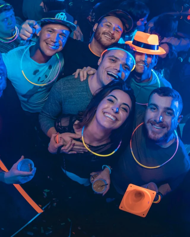 Nonsense: GLOW Indie Dance Party - February 2018! We danced! We glowed! We got ridiculous! Nonsense is the 3rd Friday of every month at The Basement. Kimber is the DJ. Photo by Oh Snap.