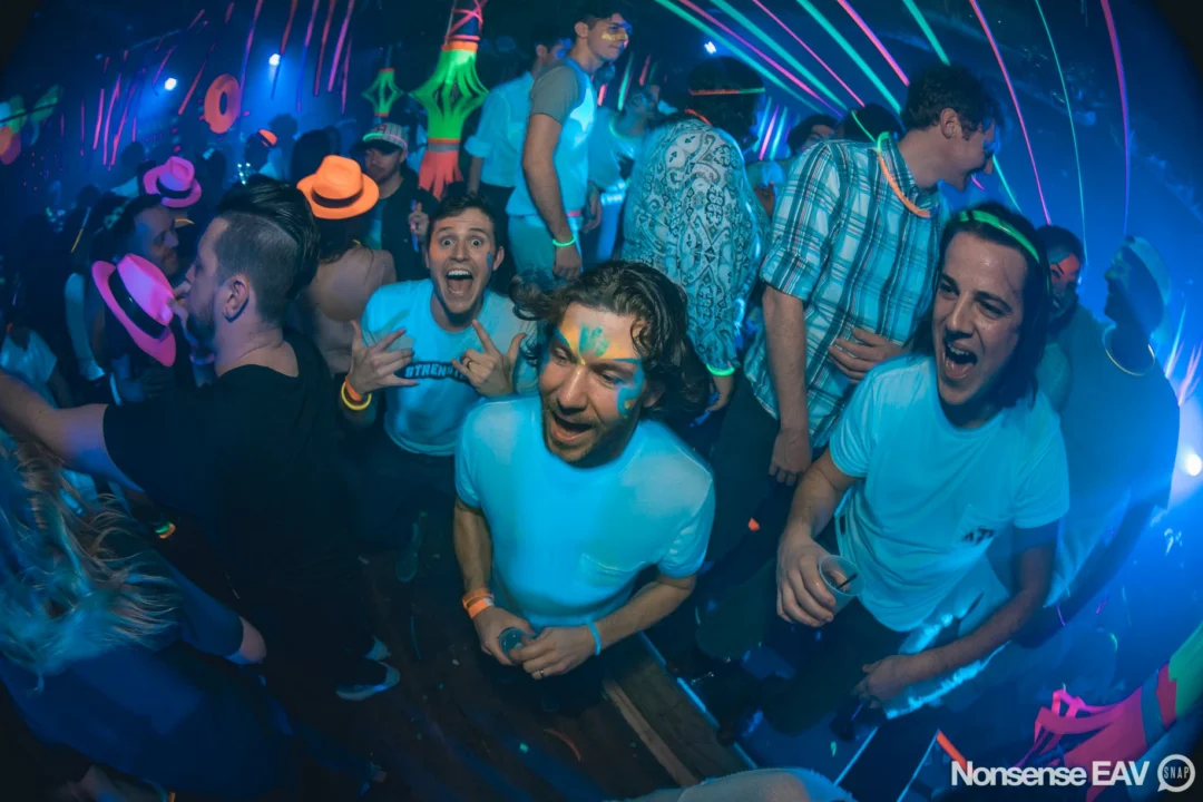 Nonsense: GLOW Indie Dance Party - February 2018! We danced! We glowed! We got ridiculous! Nonsense is the 3rd Friday of every month at The Basement. Kimber is the DJ. Photo by Oh Snap.