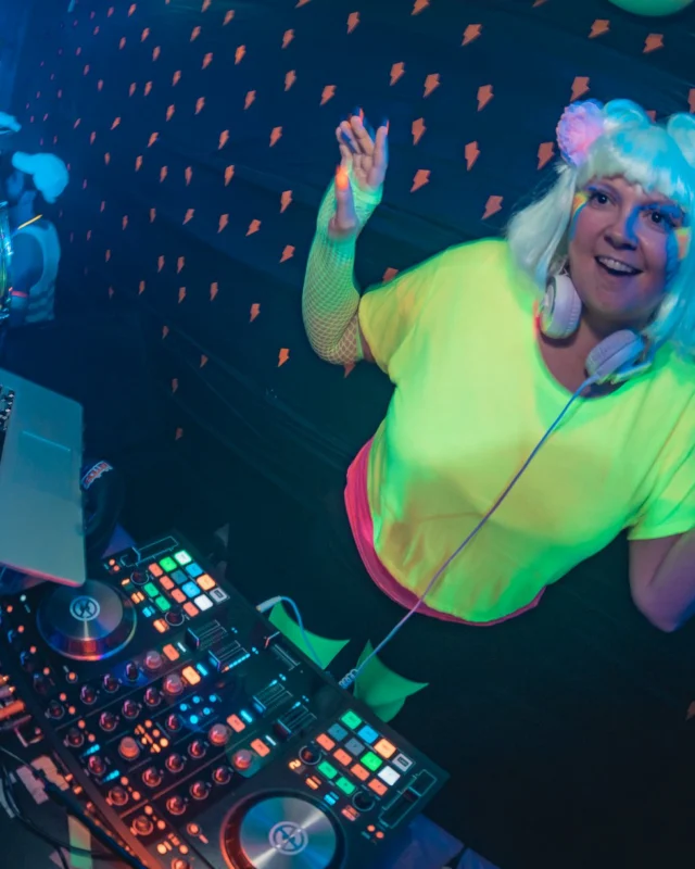 Nonsense: GLOW Indie Dance Party - February 2018! We danced! We glowed! We got ridiculous! Nonsense is the 3rd Friday of every month at The Basement. Kimber is the DJ. Photo by Oh Snap.