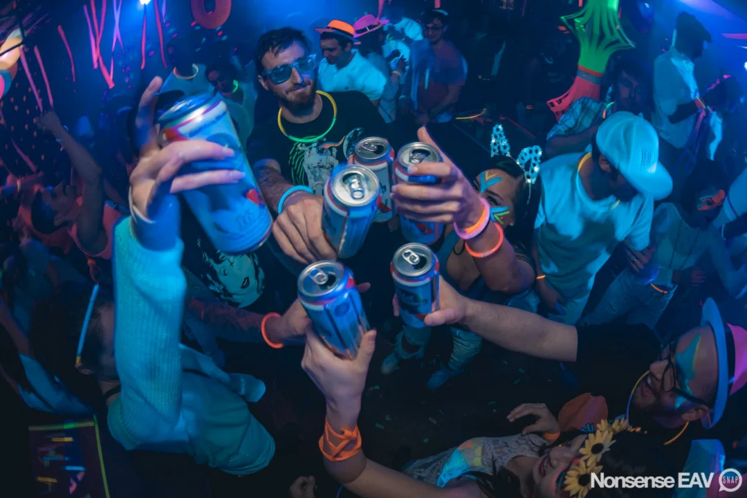 Nonsense: GLOW Indie Dance Party - February 2018! We danced! We glowed! We got ridiculous! Nonsense is the 3rd Friday of every month at The Basement. Kimber is the DJ. Photo by Oh Snap.