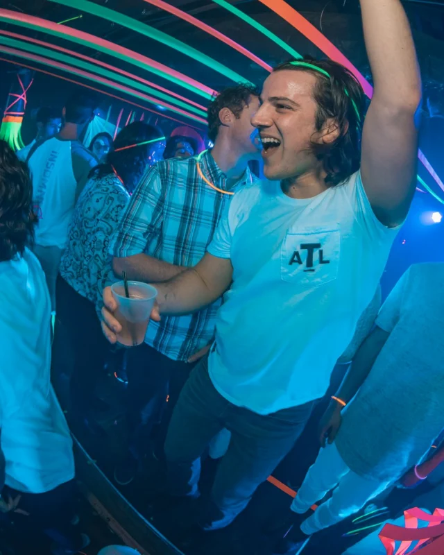 Nonsense: GLOW Indie Dance Party - February 2018! We danced! We glowed! We got ridiculous! Nonsense is the 3rd Friday of every month at The Basement. Kimber is the DJ. Photo by Oh Snap.