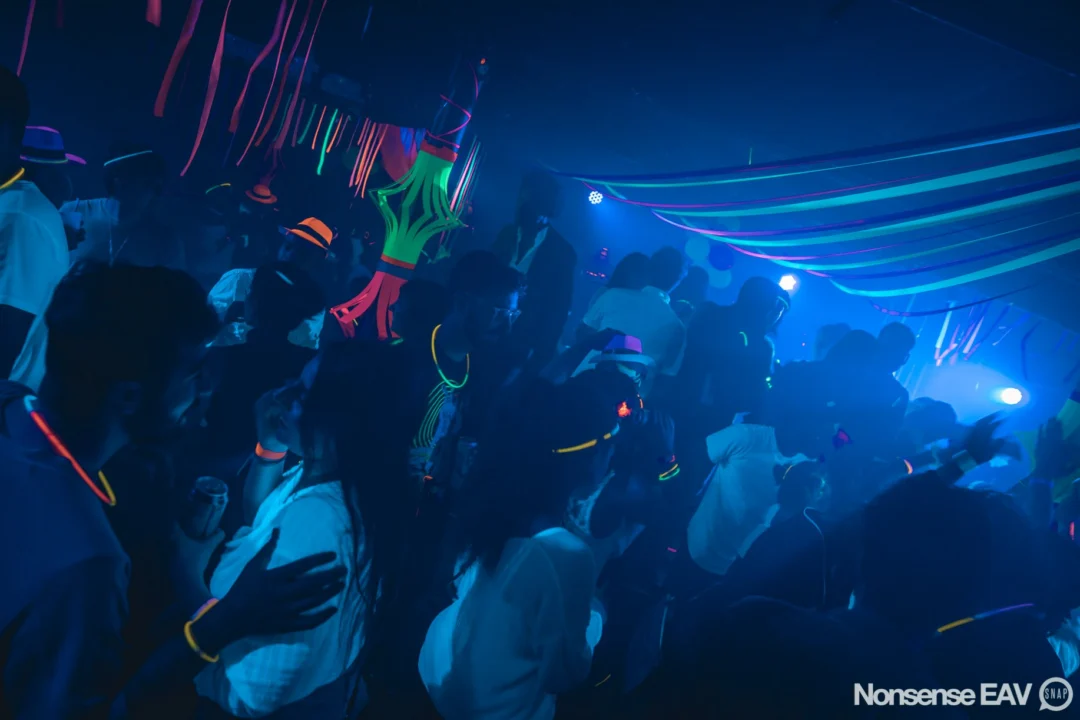 Nonsense: GLOW Indie Dance Party - February 2018! We danced! We glowed! We got ridiculous! Nonsense is the 3rd Friday of every month at The Basement. Kimber is the DJ. Photo by Oh Snap.