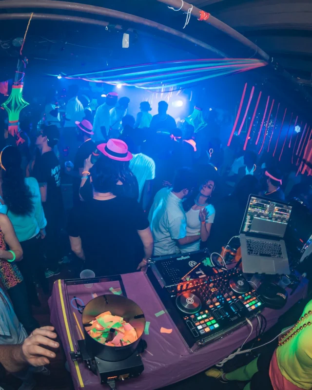 Nonsense: GLOW Indie Dance Party - February 2018! We danced! We glowed! We got ridiculous! Nonsense is the 3rd Friday of every month at The Basement. Kimber is the DJ. Photo by Oh Snap.