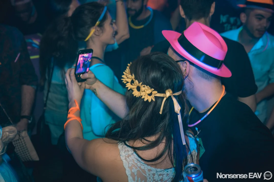 Nonsense: GLOW Indie Dance Party - February 2018! We danced! We glowed! We got ridiculous! Nonsense is the 3rd Friday of every month at The Basement. Kimber is the DJ. Photo by Oh Snap.