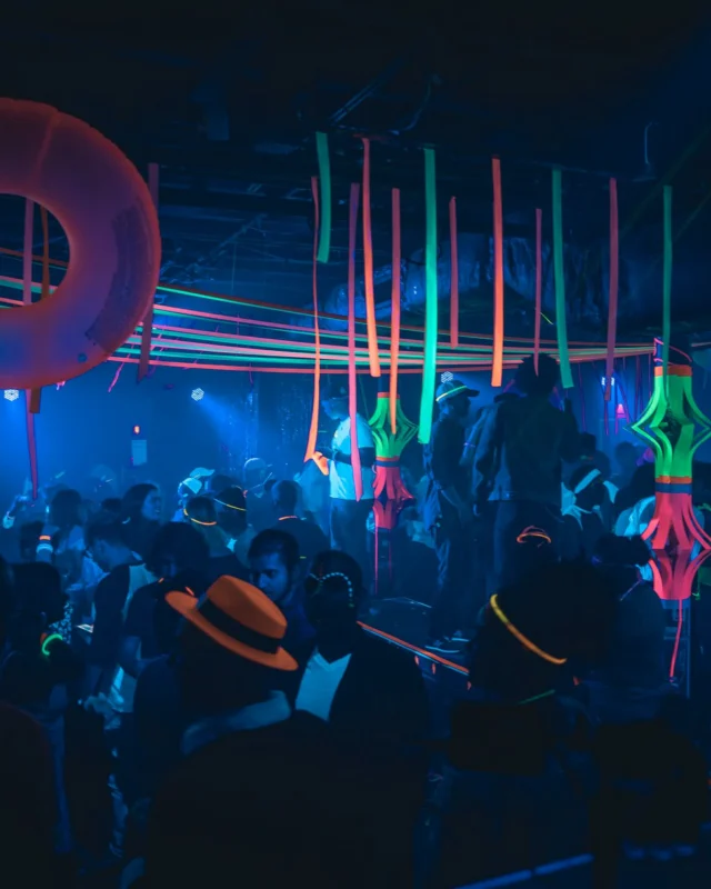 Nonsense: GLOW Indie Dance Party - February 2018! We danced! We glowed! We got ridiculous! Nonsense is the 3rd Friday of every month at The Basement. Kimber is the DJ. Photo by Oh Snap.