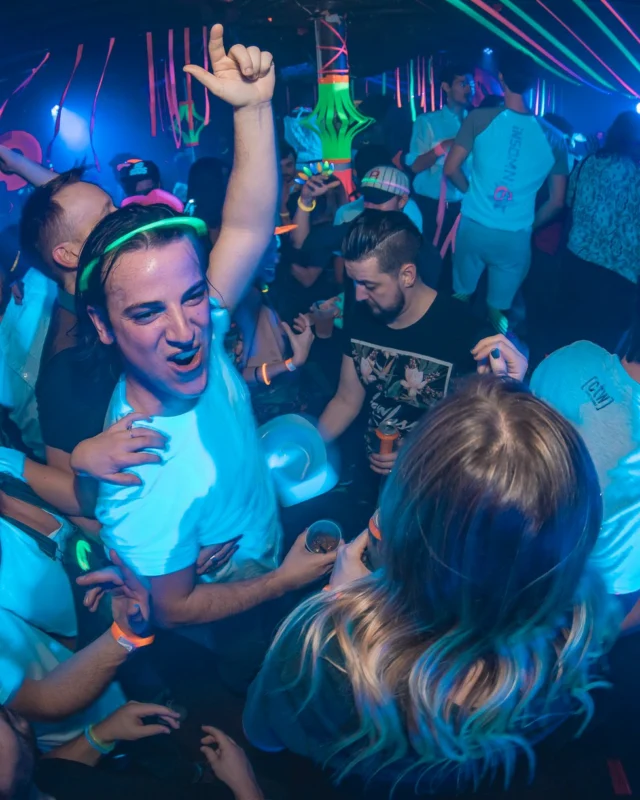Nonsense: GLOW Indie Dance Party - February 2018! We danced! We glowed! We got ridiculous! Nonsense is the 3rd Friday of every month at The Basement. Kimber is the DJ. Photo by Oh Snap.