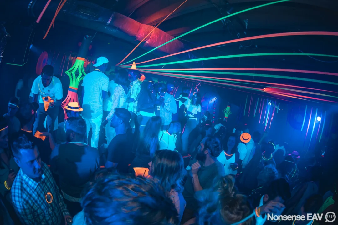 Nonsense: GLOW Indie Dance Party - February 2018! We danced! We glowed! We got ridiculous! Nonsense is the 3rd Friday of every month at The Basement. Kimber is the DJ. Photo by Oh Snap.