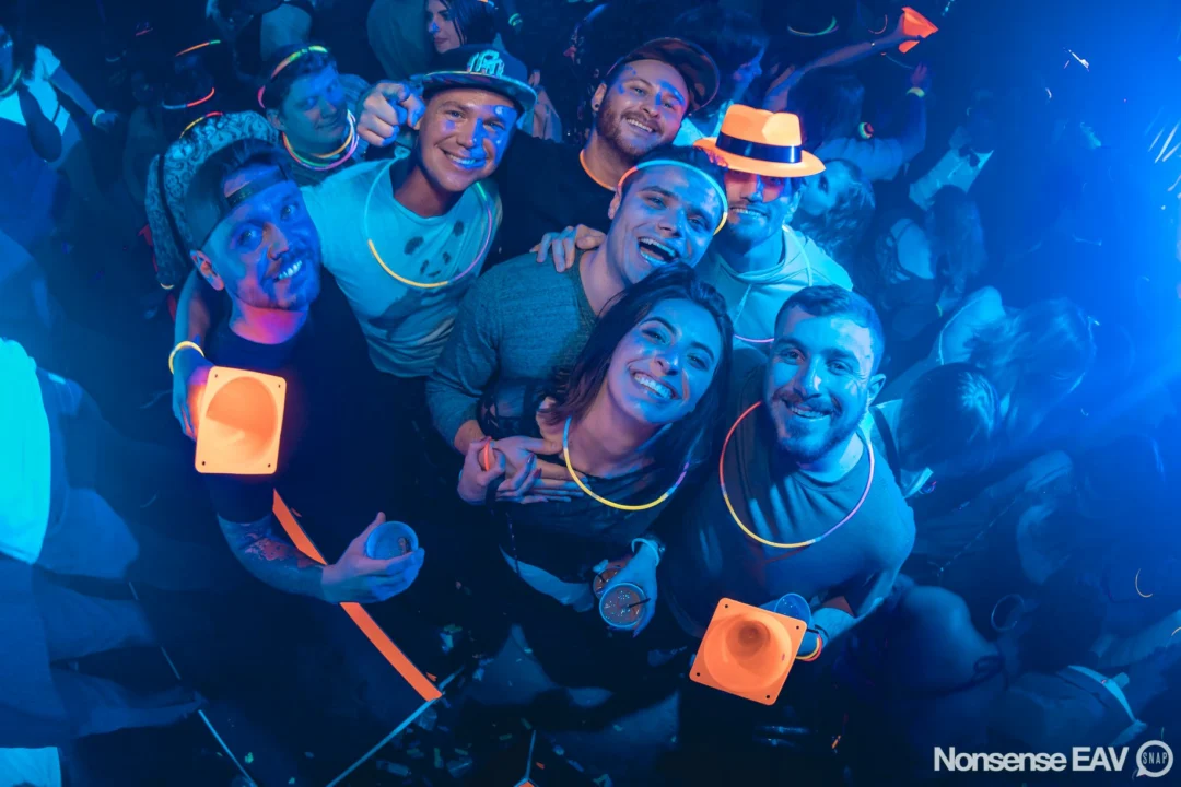 Nonsense: GLOW Indie Dance Party - February 2018! We danced! We glowed! We got ridiculous! Nonsense is the 3rd Friday of every month at The Basement. Kimber is the DJ. Photo by Oh Snap.