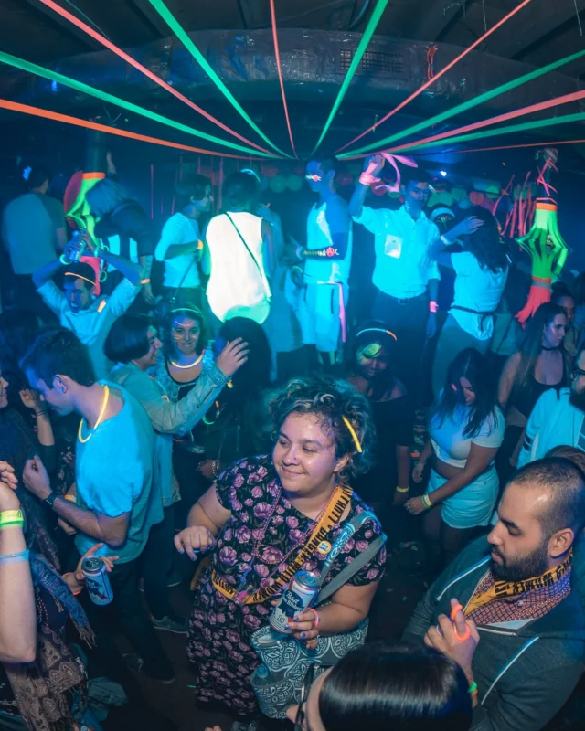 Nonsense: GLOW Indie Dance Party - February 2018! We danced! We glowed! We got ridiculous! Nonsense is the 3rd Friday of every month at The Basement. Kimber is the DJ. Photo by Oh Snap.
