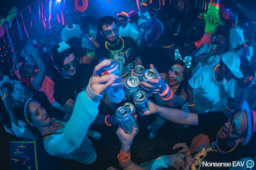 Nonsense: GLOW Indie Dance Party - February 2018! We danced! We glowed! We got ridiculous! Nonsense is the 3rd Friday of every month at The Basement. Kimber is the DJ. Photo by Oh Snap.
